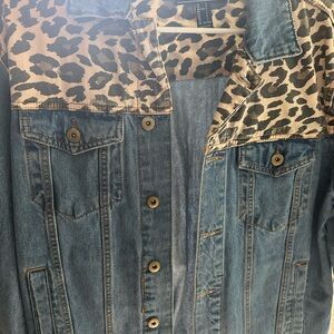 Men’s small leopard Jean jacket